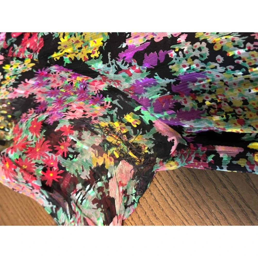 Vintage 80's Diane Dickinson‎ for Gentillesse Silk Floral Wrap Dress Size Medium